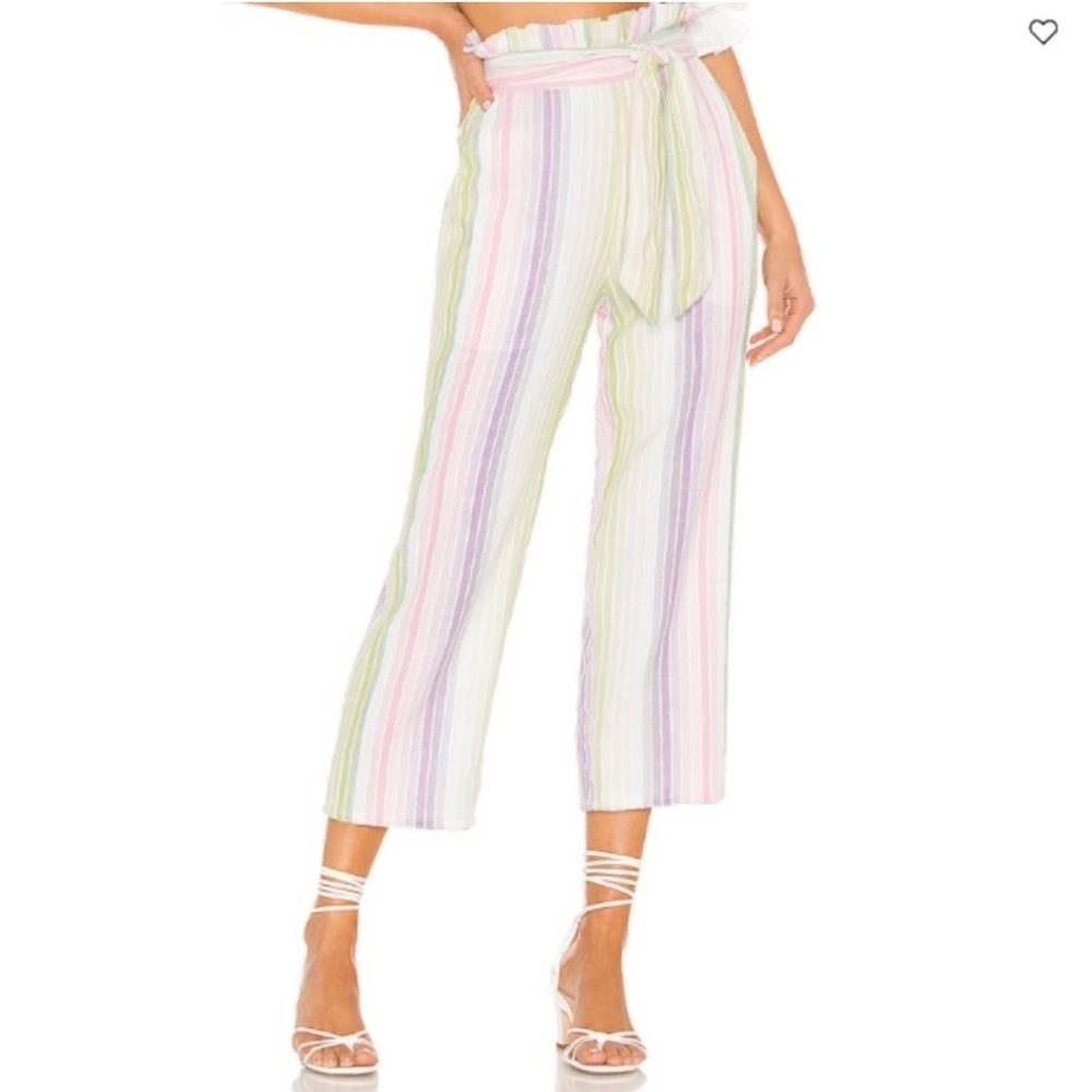 Majorelle Pastel Ankle Pant Hight Waist Colorful Wide Leg Cropped Cotton Size S